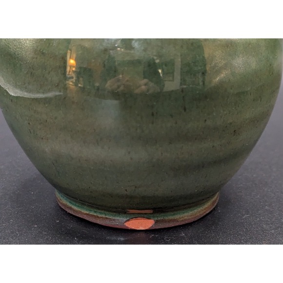 Lloyd's Studio Jamaica Palm Iridescent Green Glaze Bud Vase 5 1/2" - Picture 7 of 10